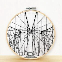 New York City Hand Embroidery Kit - Brooklyn Bridge