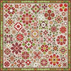 Flower-a-Day Cross Stitch Pattern - Red