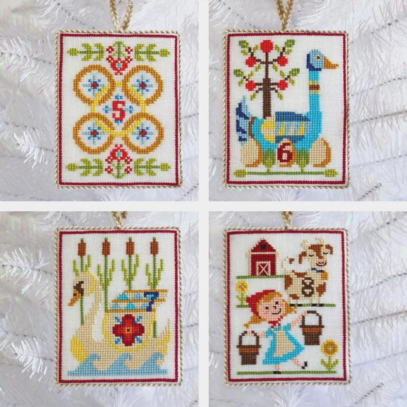 Twelve Days Of Christmas Cross Stitch Ornaments Pattern 4 Twelve Days Of Christmas Cross Stitch Ornaments Pattern - Image 2