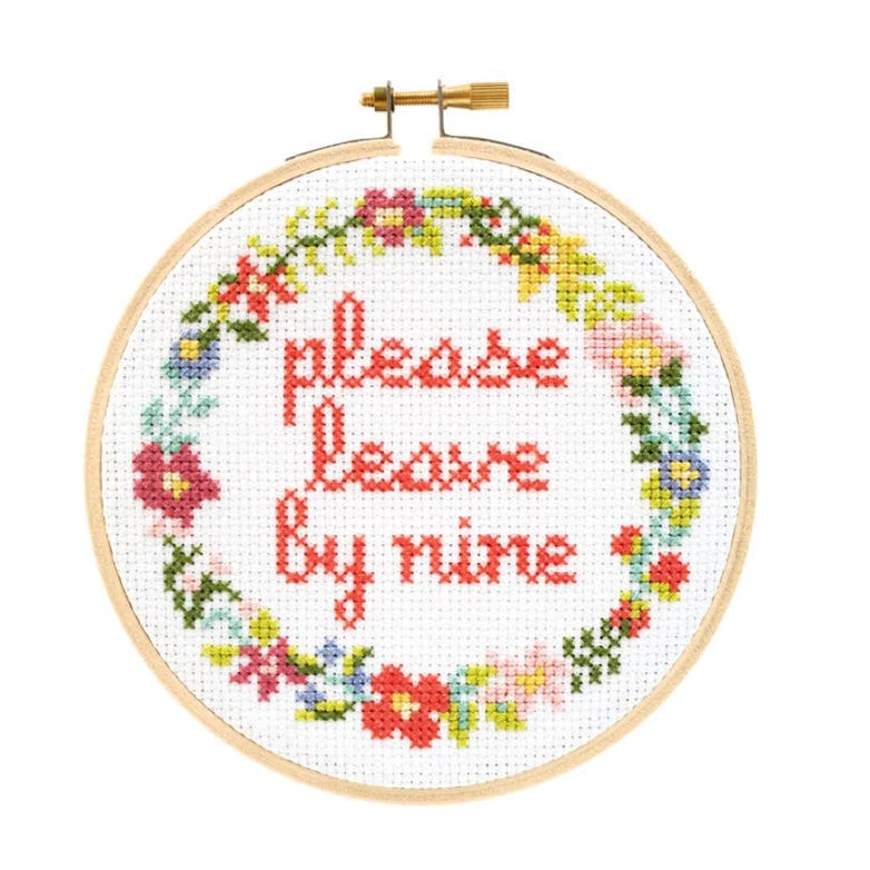 Please Leave By Nine Cross Stitch Kit 3 Please Leave By Nine Cross Stitch Kit