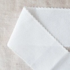 Scallop Edged White Aida Stitching Band - 3 Inch