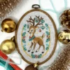 Winter Deer Cross Stitch Pattern -Olympus Handmade Store 2023 TinyModernist Ornament Deer