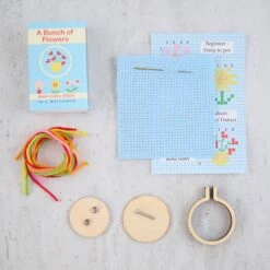 Bunch Of Flowers Mini Cross Stitch Kit In A Matchbox -Olympus Handmade Store 24ca625867e9dce5b5cd10608e1dd699657ef1556587d76983b46a3b280daa01
