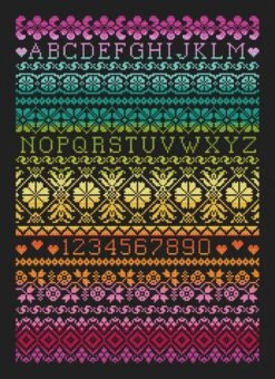Rainbow Band Sampler Cross Stitch Pattern -Olympus Handmade Store 427886869 1422290731693653 2908438496213935062 n