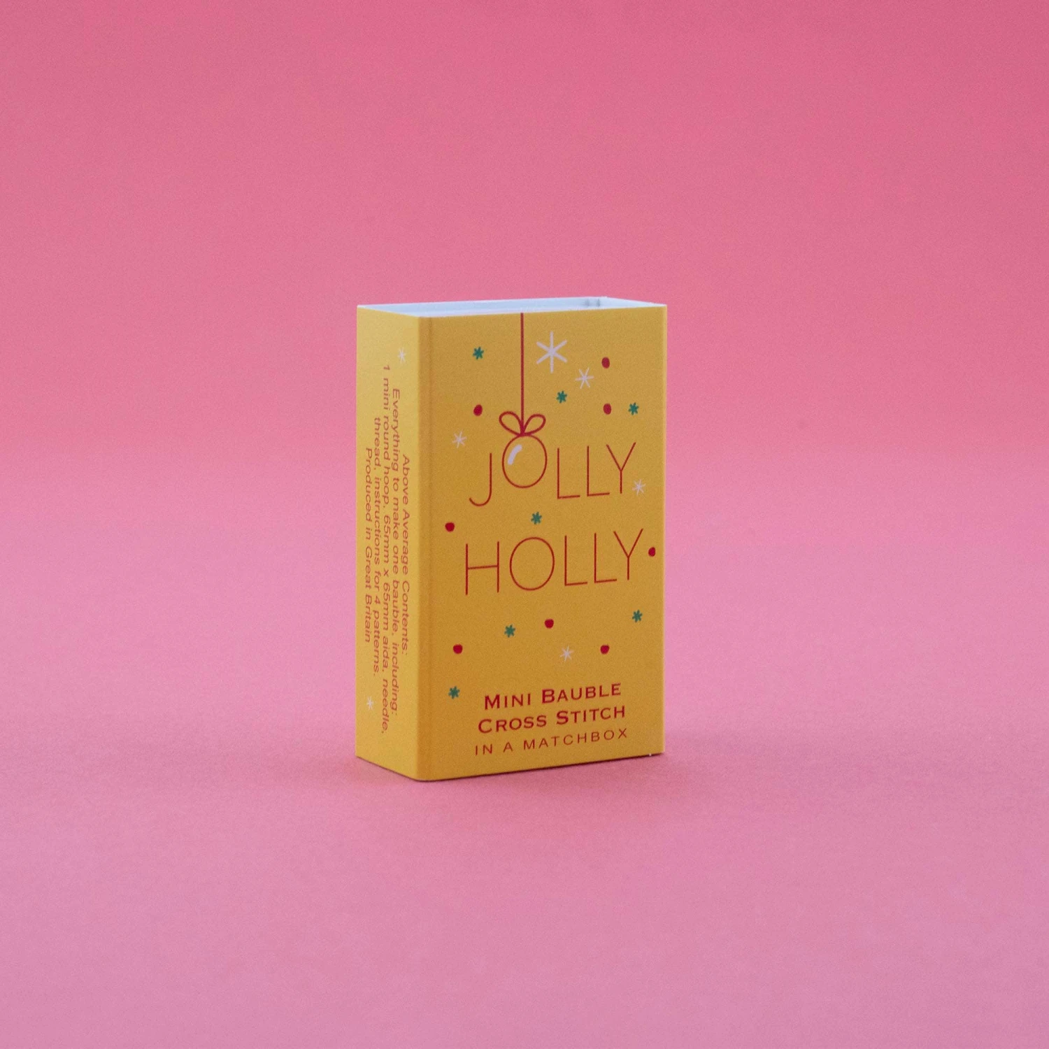 Christmas Bauble Jolly Holly Cross Stitch Hoop In A Matchbox 7 Christmas Bauble Jolly Holly Cross Stitch Hoop In A Matchbox - Image 5