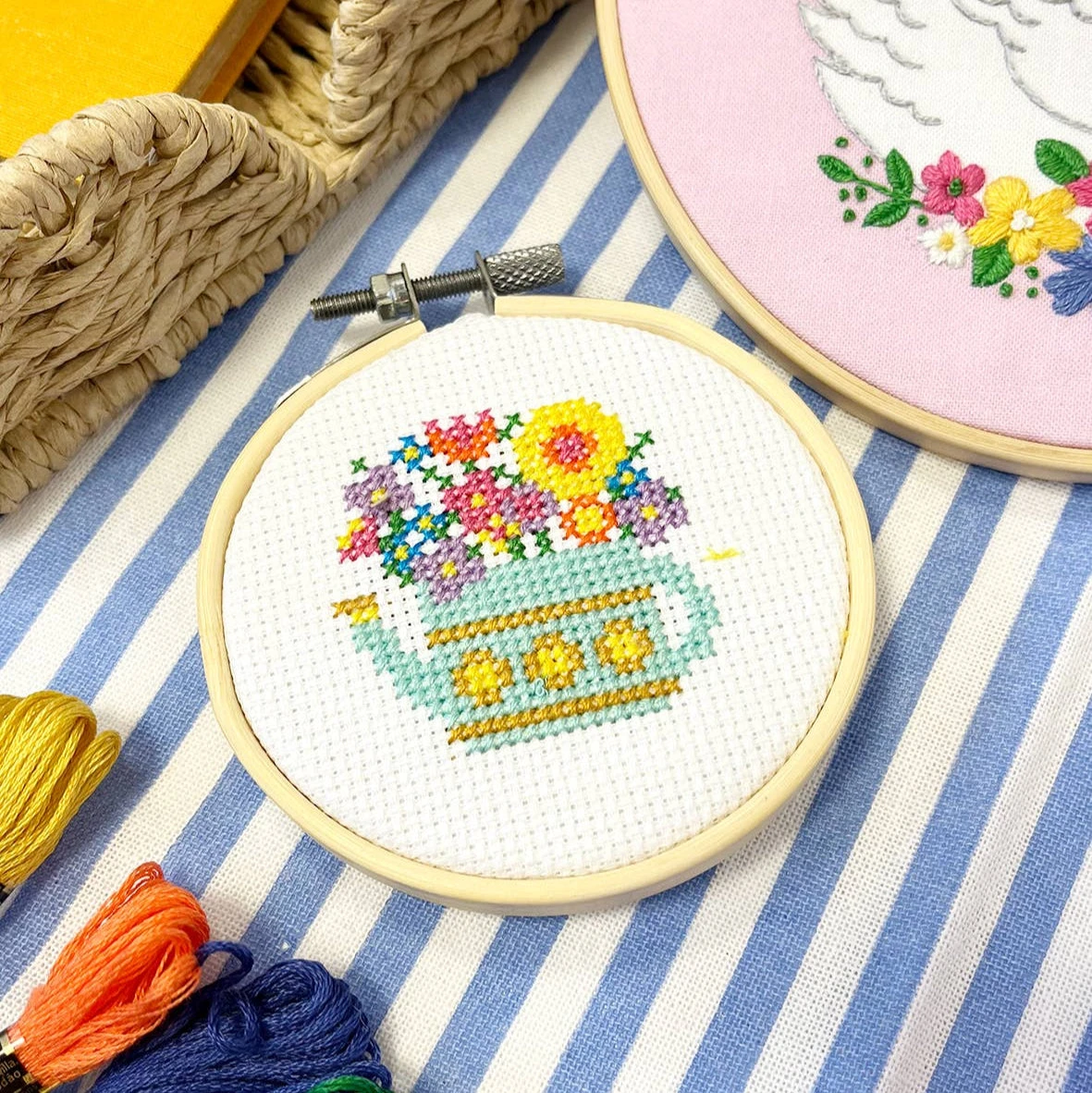 Mini Cross Stitch Kit - Watering Can 3 Mini Cross Stitch Kit - Watering Can