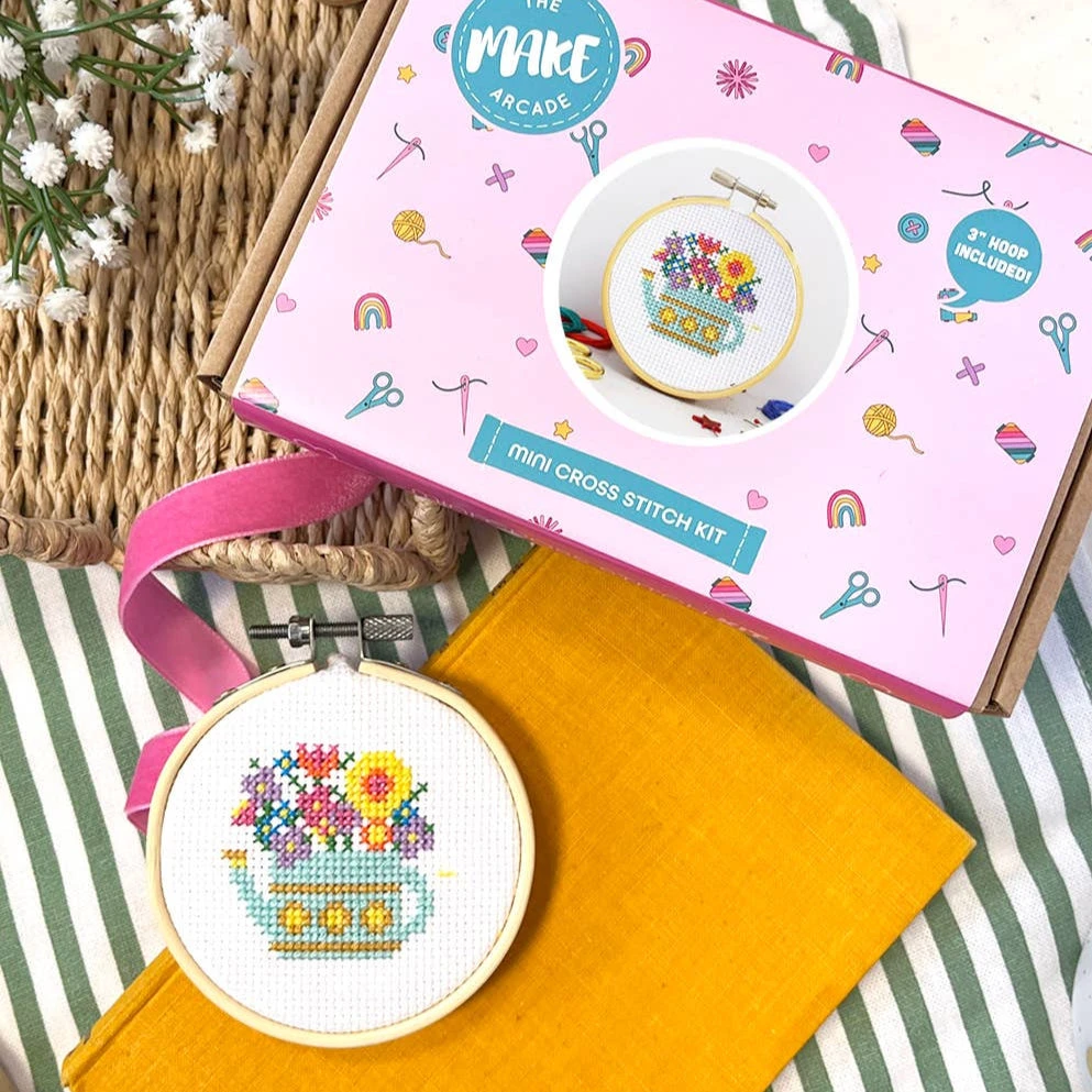 Mini Cross Stitch Kit - Watering Can 4 Mini Cross Stitch Kit - Watering Can - Image 2