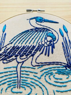 Blue Heron Hand Embroidery Kit -Olympus Handmade Store BlueHeron.closeup 900x d04b6471 34fa 4091 a125 fb386d044576