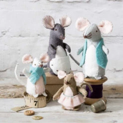 Hand Stitched Felt Softie Kit - Mouse Family