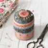 Hand Embroidered Felt Pincushion Kit -Olympus Handmade Store Corinne Lapierre Felt Pin Cushion Embroidery Craft Kit