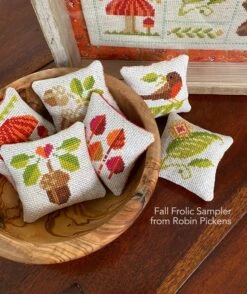 Fall Frolic Sampler Cross Stitch Pattern -Olympus Handmade Store FallFrolicSamplerCUpillows 1687copy f7fa5495 8acc 4f24 a726 61e4eeac5572