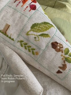 Fall Frolic Sampler Cross Stitch Pattern -Olympus Handmade Store FallFrolicSamplerinprogress 0267copy