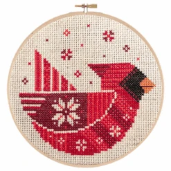 Festive Cardinal Cross Stitch Pattern