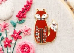 Floral Fox Needle Minder 7 Floral Fox Needle Minder -Olympus Handmade Store FloralWoodlandFoxNeedleMinder