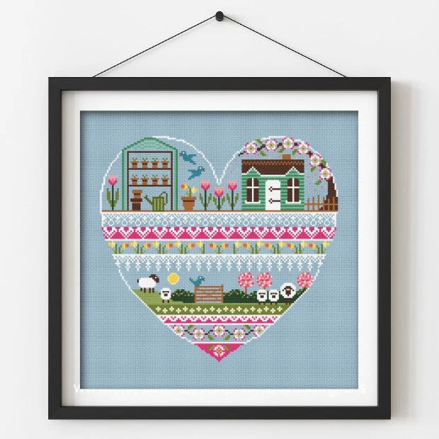 Heart Of Spring Cross Stitch Pattern 3 Heart Of Spring Cross Stitch Pattern