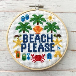 Beach Please Cross Stitch Pattern