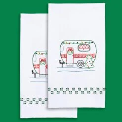 Hand Embroidery Towel Set - Christmas Camper