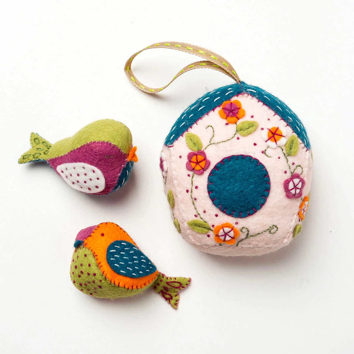 Hand Stitched Felt Craft Kit - Bird House And Birds 8 Hand Stitched Felt Craft Kit - Bird House And Birds - Image 6