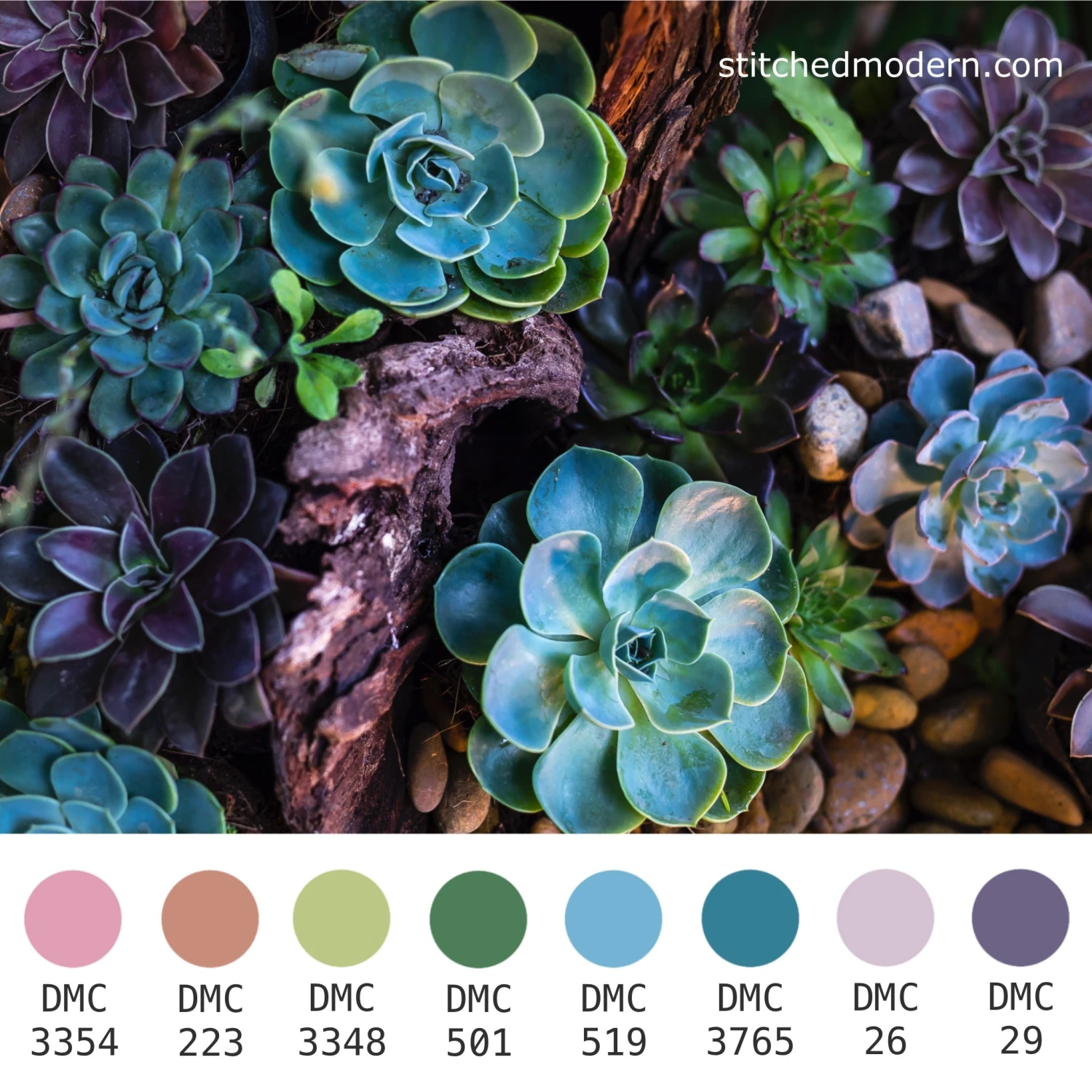 DMC Embroidery Floss Color Palette - Moody Succulent 8 DMC Embroidery Floss Color Palette - Moody Succulent - Image 6