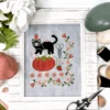 My Cat Helper Cross Stitch Pattern -Olympus Handmade Store My Cat Helper Tiny Modernist Cross Stitch Pattern