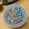 Japanese Wildflower Hand Embroidery Kit - Light Blue