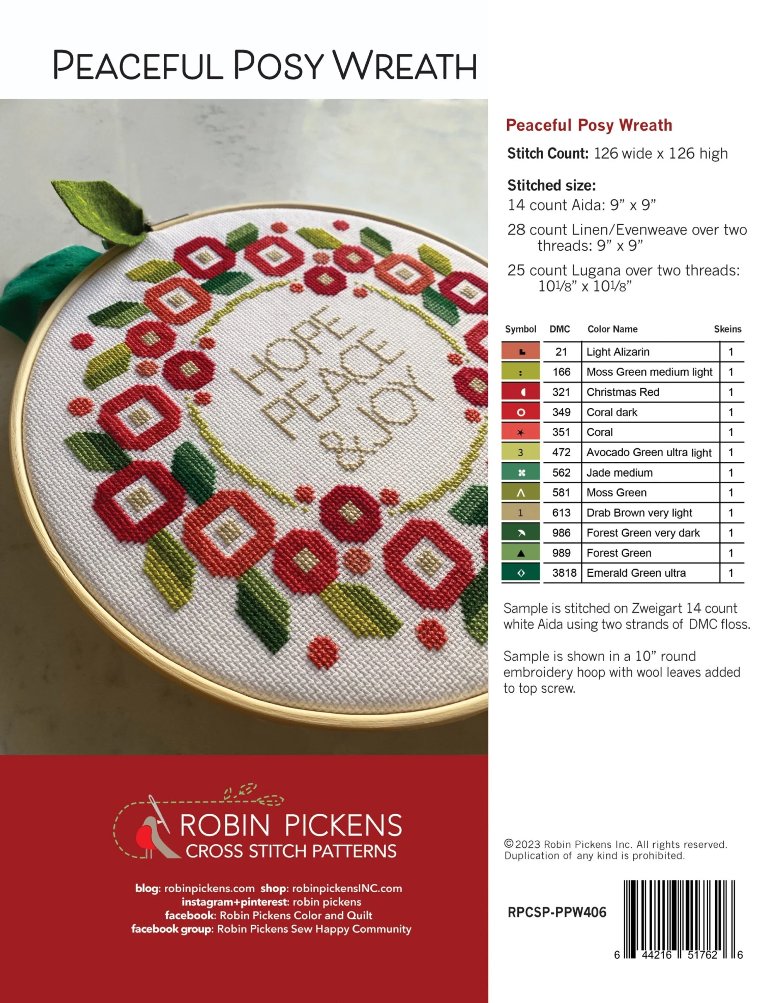 Peaceful Posy Wreath Cross Stitch Pattern 5 Peaceful Posy Wreath Cross Stitch Pattern - Image 3