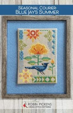 Seasonal Courier Cross Stitch Pattern - Blue Jay's Summer -Olympus Handmade Store SeasonalCourier BlueJay sSummerfrontCoverHR