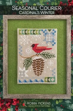 Seasonal Courier Cross Stitch Pattern - Cardinal's Winter -Olympus Handmade Store SeasonalCourier Cardinal sWinterpattern12.12.23 01copy