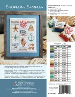 Shoreline Sampler Cross Stitch Pattern -Olympus Handmade Store ShorelineSamplerCSP 7.10.24 02LR