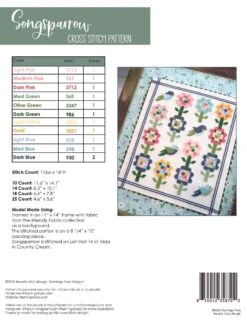 Song Sparrow Cross Stitch Pattern -Olympus Handmade Store SongsparrowCrossStitchBookletFinal Page 4