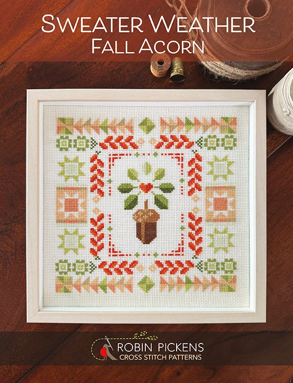 Sweater Weather Cross Stitch Pattern - Fall Acorn 6 Sweater Weather Cross Stitch Pattern - Fall Acorn - Image 4