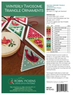 Winterly Twosome Triangle Ornaments Cross Stitch Pattern 9 Winterly Twosome Triangle Ornaments Cross Stitch Pattern -Olympus Handmade Store WinterlyTwosomeTriangleOrnamentsPDFback