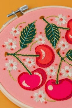 Cherries Hand Embroidery Kit -Olympus Handmade Store a1d4df96677b431fc6e981c4d37f43130db27be17de39ef97dcf3fad82ebc2ff