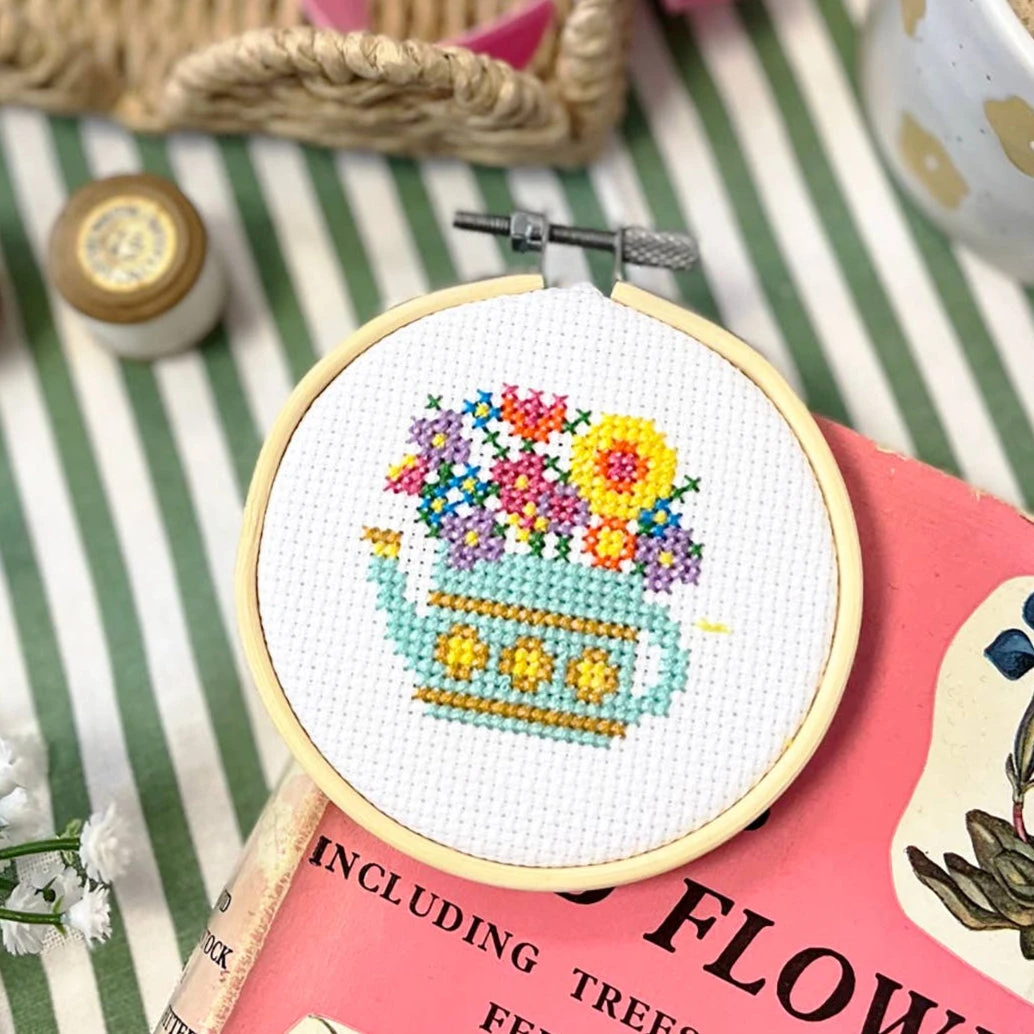 Mini Cross Stitch Kit - Watering Can 6 Mini Cross Stitch Kit - Watering Can - Image 4