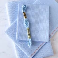 Light Blue Aida Cross Stitch Fabric - 14 Count -Olympus Handmade Store aida fabric cross stitch 14 count light blue 4