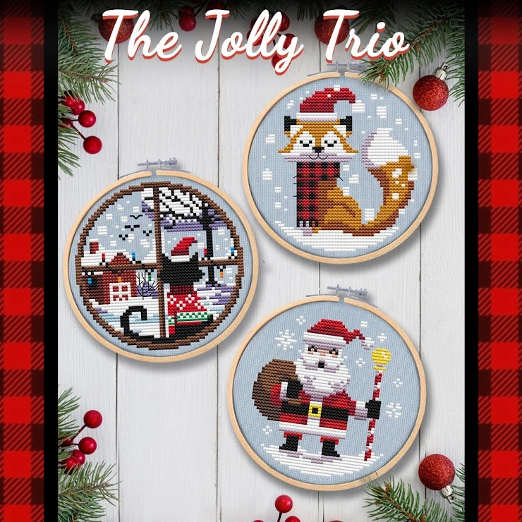 Jolly Trio Cross Stitch Pattern 3 Jolly Trio Cross Stitch Pattern