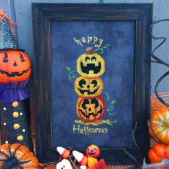 Pumpkin Stack Cross Stitch Pattern