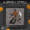 A Spooky Stroll Cross Stitch Pattern -Olympus Handmade Store autumn lane cross stitch pattern spooky stroll