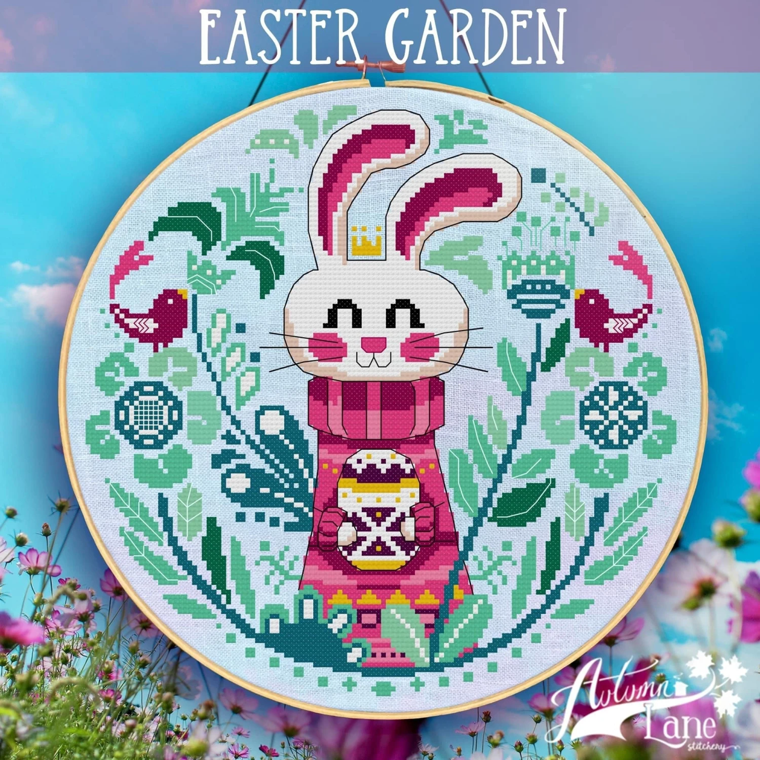Easter Garden Cross Stitch Pattern 3 Easter Garden Cross Stitch Pattern