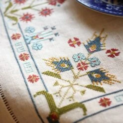 Mediterranean Folk Cross Stitch Kit - Blue Larkspur 12 Mediterranean Folk Cross Stitch Kit - Blue Larkspur -Olympus Handmade Store avlea cross stitch kit blue larkspur 03