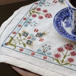 Mediterranean Folk Cross Stitch Kit - Blue Larkspur