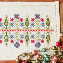 Mediterranean Folk Cross Stitch Kit - Delphian Cornflower -Olympus Handmade Store avlea mediterranean folk cross stitch pattern delphian cornflower 0002 Layer3