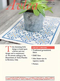 Mediterranean Folk Cross Stitch Kit - Placidia Floral -Olympus Handmade Store avlea traditional mediterranean folk cross stitch kit design 601 03