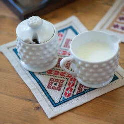 Mediterranean Folk Cross Stitch Kit - Mini Balkan Diamond And Arrow