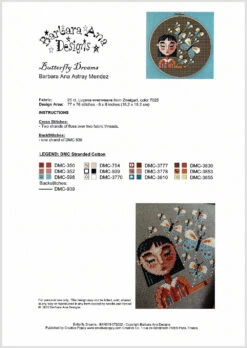 Butterfly Dreams Cross Stitch Pattern -Olympus Handmade Store babara ana butterfly dreams 1a