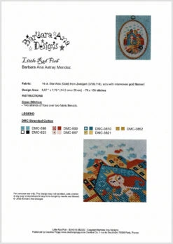 Little Red Fish Cross Stitch Pattern -Olympus Handmade Store barbara ana cross stitch little red fish 02
