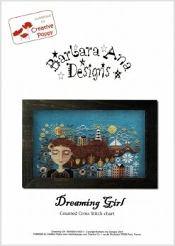 Dreaming Girl Cross Stitch Pattern -Olympus Handmade Store barbara ana cross stitch pattern dreaming girl 02