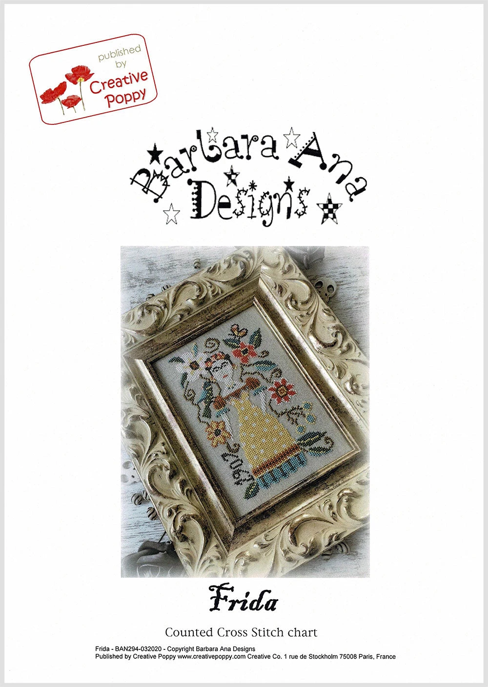 Frida Kahlo Cross Stitch Pattern 4 Frida Kahlo Cross Stitch Pattern - Image 2