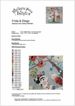 Frida & Diego Cross Stitch Pattern -Olympus Handmade Store barbara ana cross stitch pattern frida diego 2