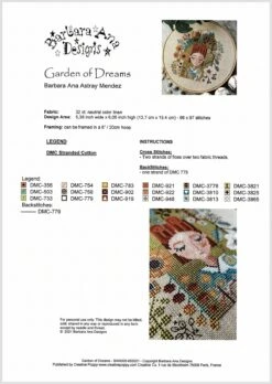 Garden Of Dreams Cross Stitch Pattern -Olympus Handmade Store barbara ana cross stitch pattern garden drreams 03